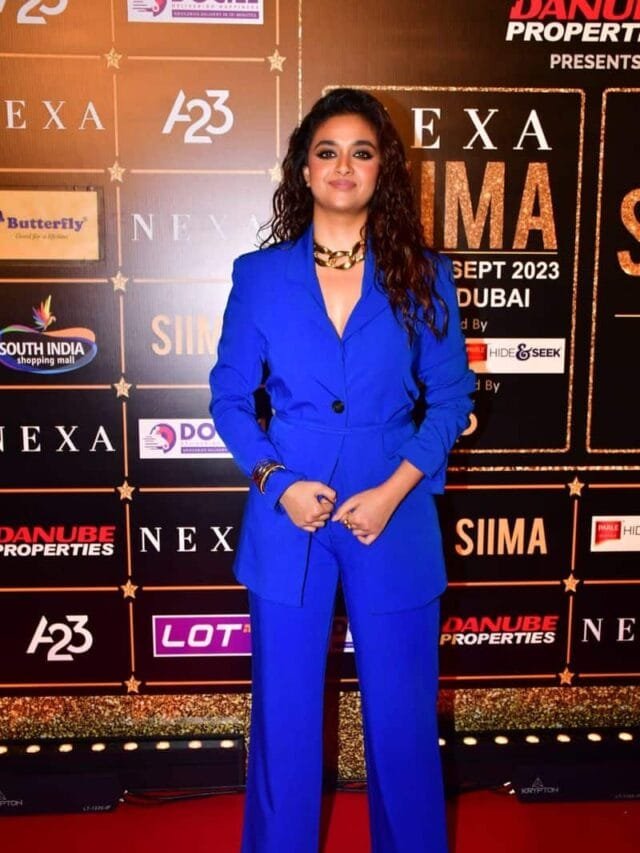 Keerthy Suresh Looks Stylish in Blue Blazer