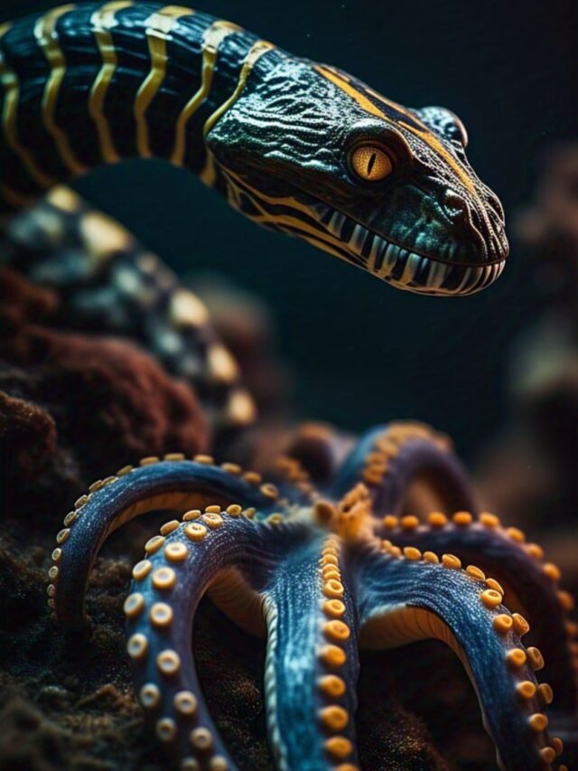 Illustration showing the top 10 most venomous creatures in the world, including jellyfish, snakes, spiders, and octopus.