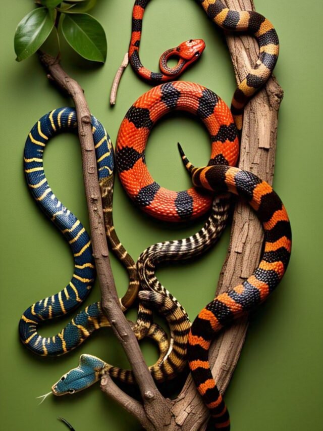 Close-up image of a brightly colored snake found in the United States