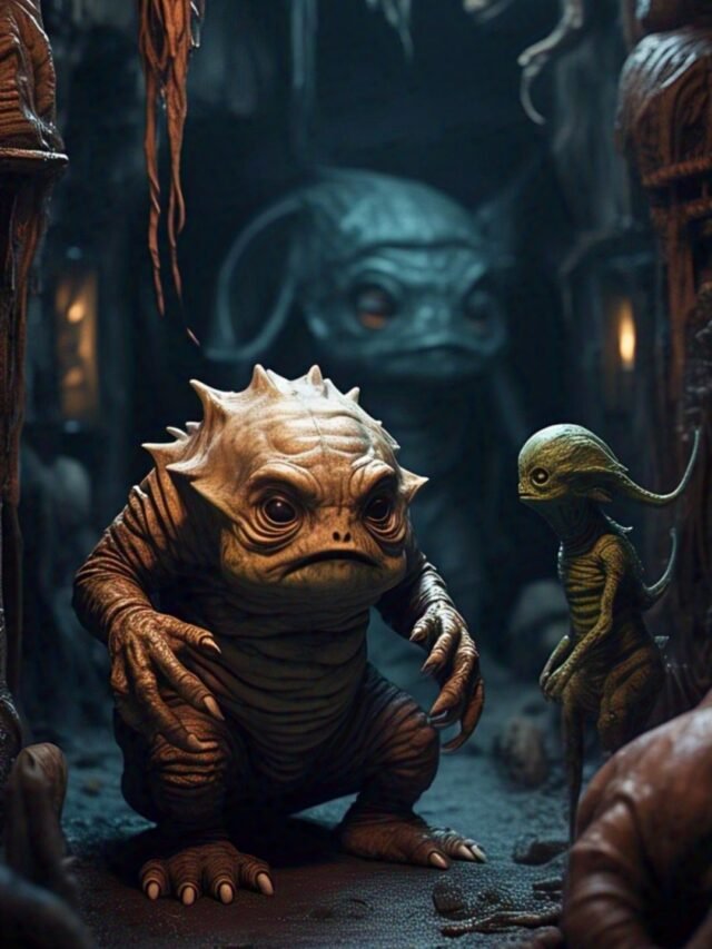 Various strange underground creatures thriving in dark, hidden environments