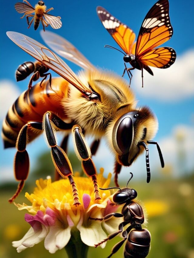 A dragonfly sitting on a leaf with large compound eyes showing its advanced 360-degree vision