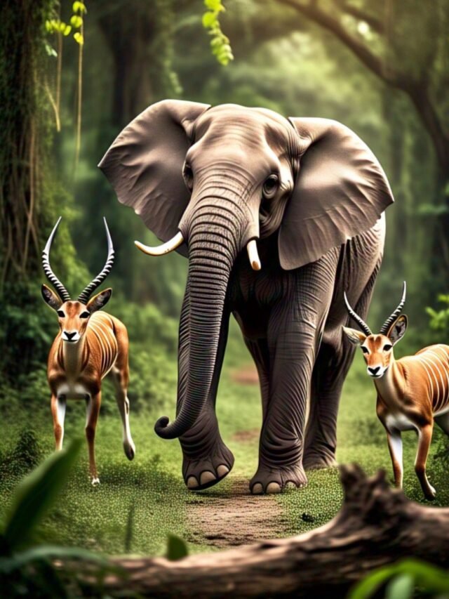 A collage of 10 animals whose names begin with the letter A, including antelope, alligator, armadillo, albatross, ape, anaconda, arctic fox, aardvark, avocet, and Asian elephant.