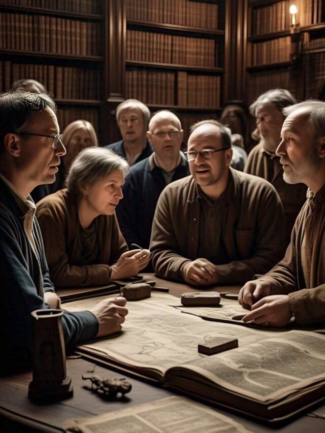 Collage of famous misunderstood historical events including Troy, Roman Empire, French Revolution, and Salem witch trials.