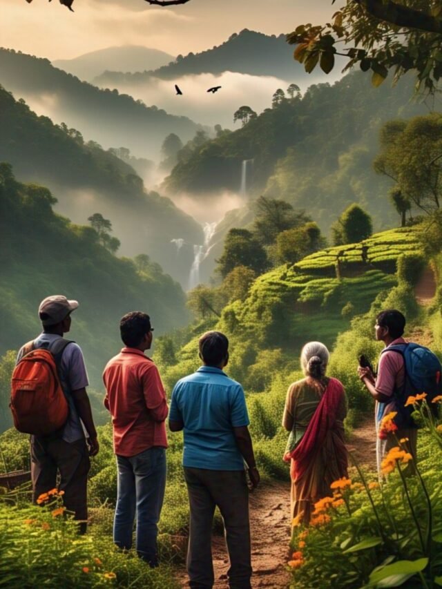 A scenic view of Tamil Nadu's stunning natural landscapes including hills, waterfalls, and forests