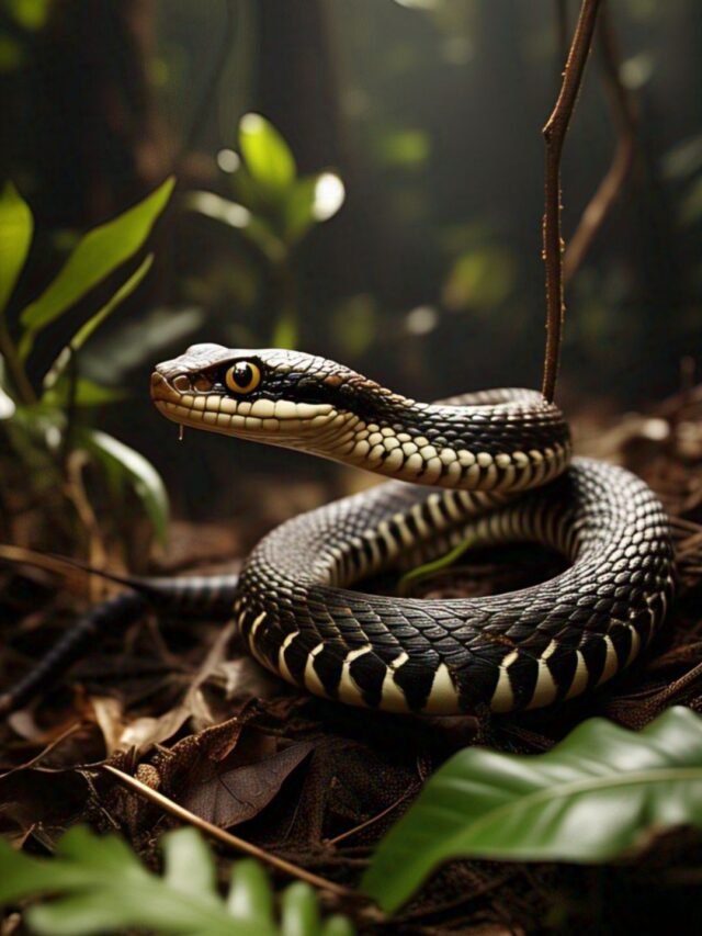 Inland Taipan, the most venomous snake in the world, resting on dry ground