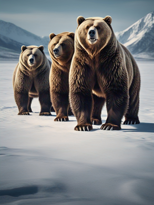 A collage of powerful bear species showcasing their strength and bite force, including Polar, Grizzly, Kodiak, and more.