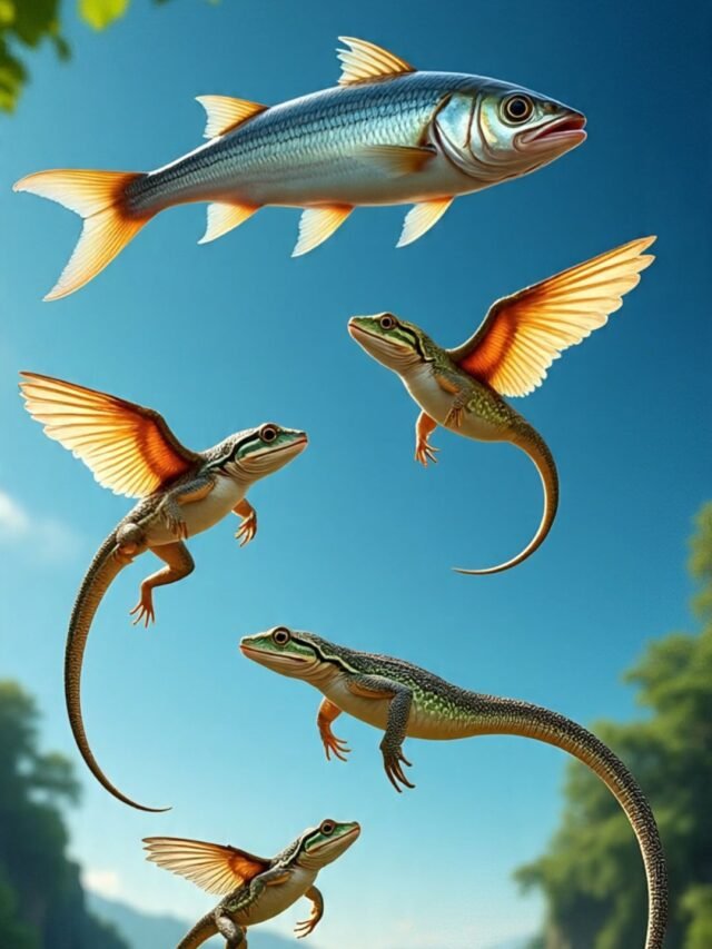 A unique animal flying or gliding in nature, showcasing its surprising ability to move through the air.