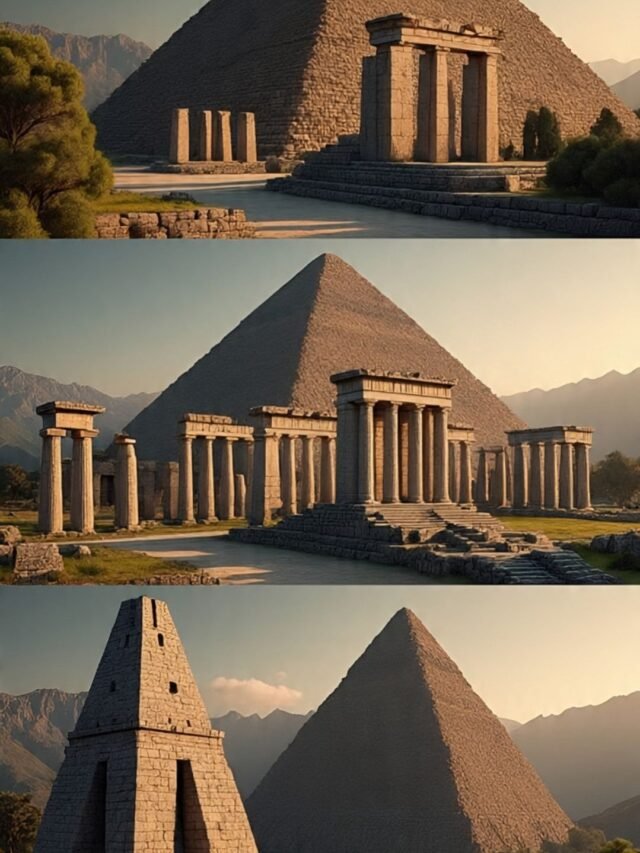 Ancient architectural structures built 3000 years ago like Stonehenge, Pyramids, and Mohenjo Daro