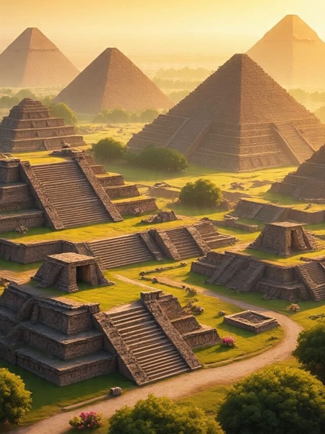 Map and monuments representing countries with the most ancient history