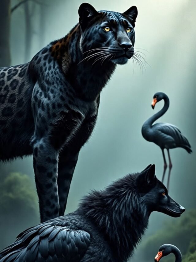 A rare and stunning black animal captured in its natural habitat