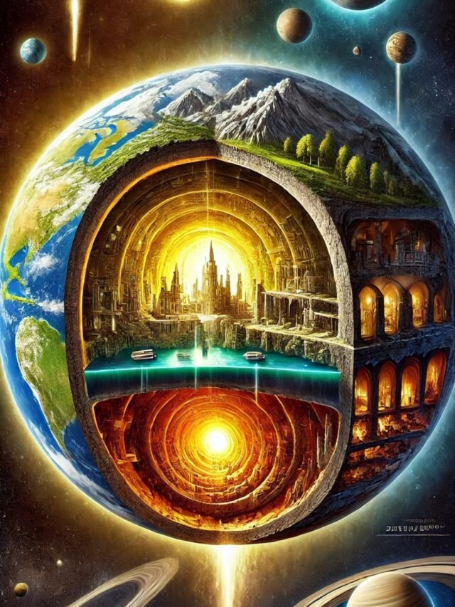 Illustration of a possible world inside the Earth based on Hollow Earth theory