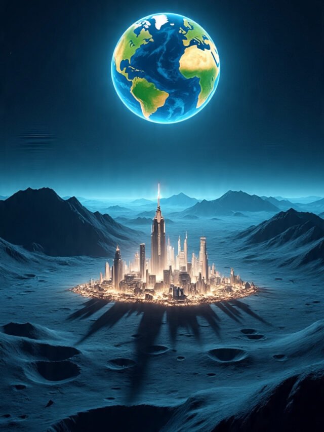 An alleged luminous city-like structure seen on the Moon's surface in NASA's lunar images