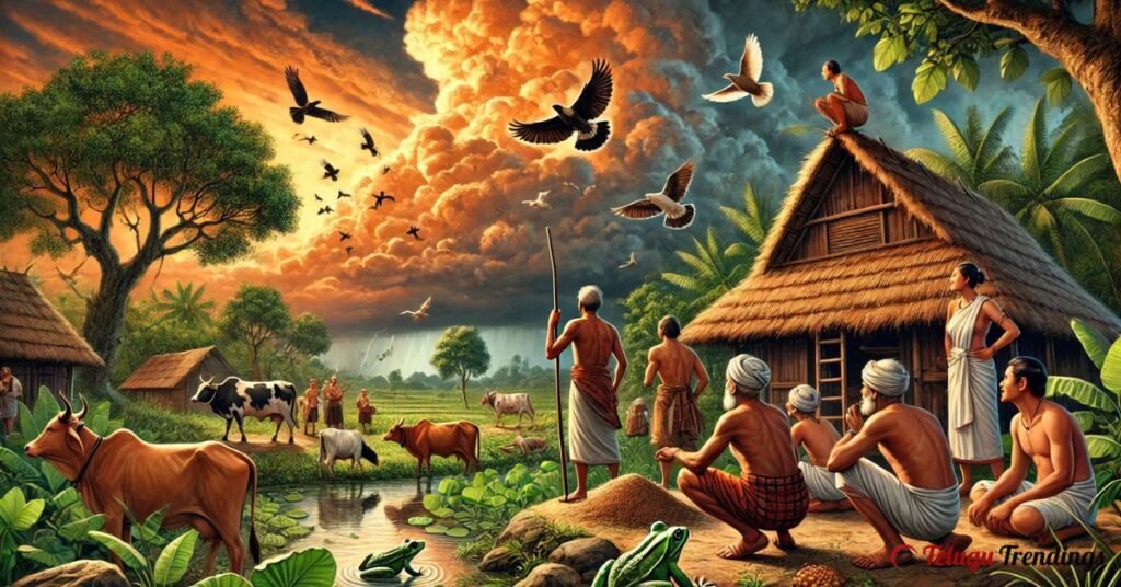 Ancient methods of predicting rain using sky, clouds, birds, and animals