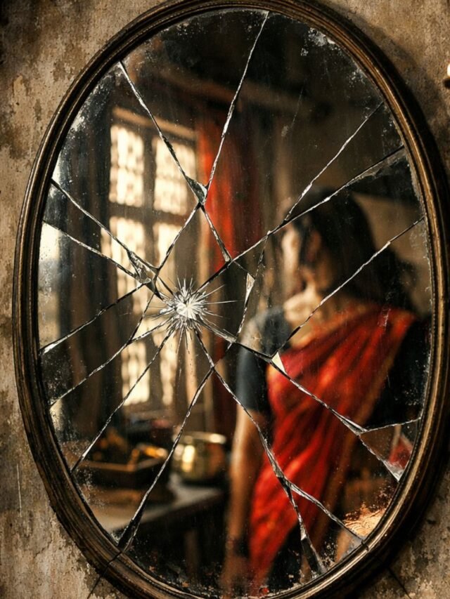 A cracked mirror kept inside the house symbolizes bad luck