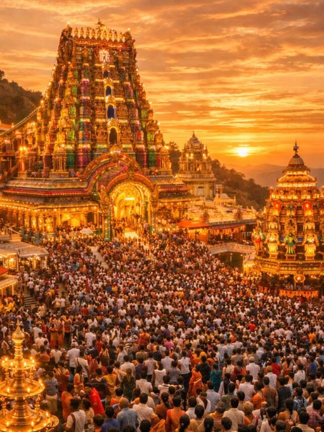 Devotees gathered at Mangalagiri temple during Brahmotsavam inauguration