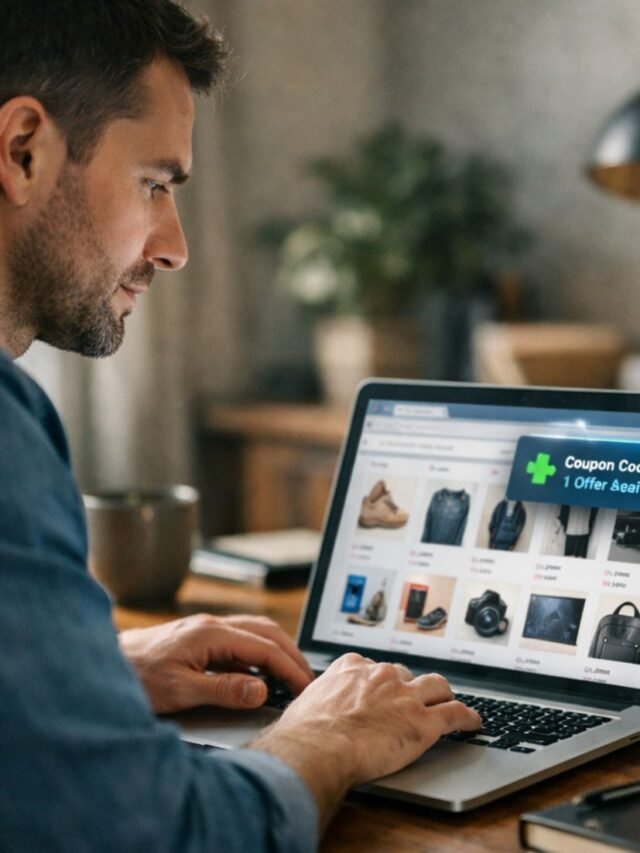 Laptop screen showing price tracking extension alert during online shopping