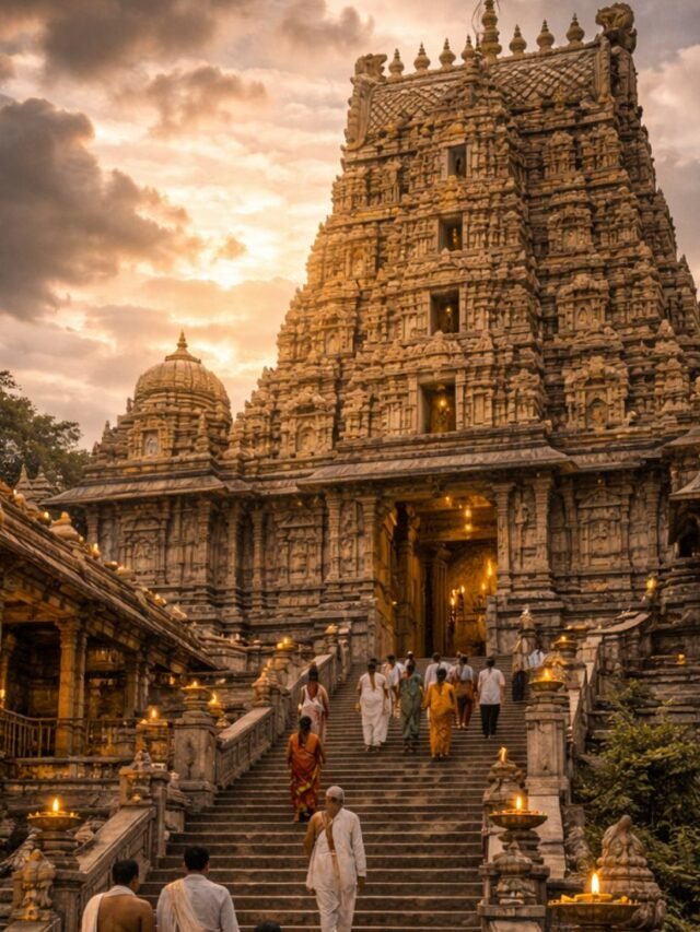 Simhachalam temple architecture attracting devotees seeking prosperity blessings