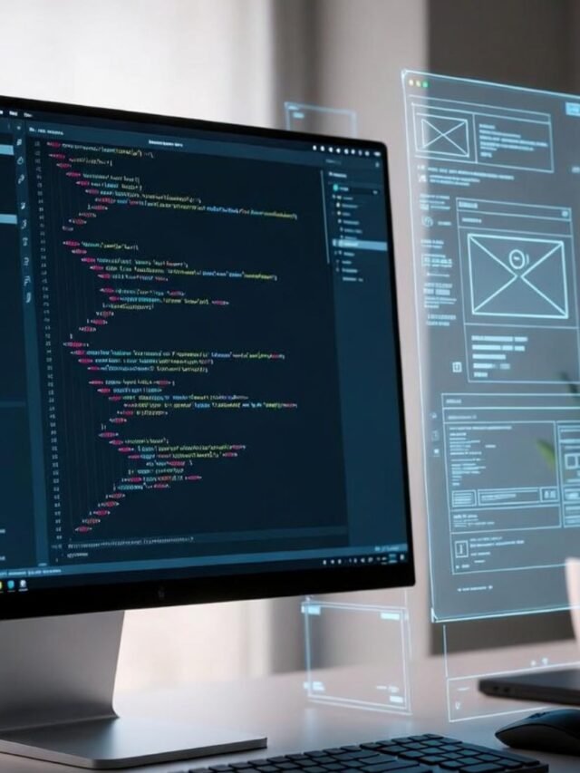 Modern web developer using advanced software and AI tools for building websites in 2026