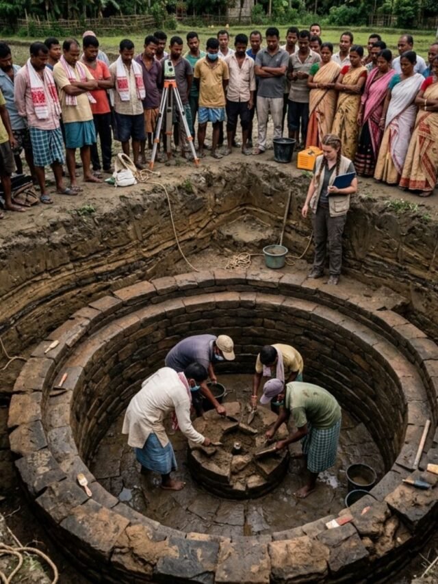 Ancient well-like historical structure unearthed during excavation in Jyotish Nagar, Sadiya, Assam