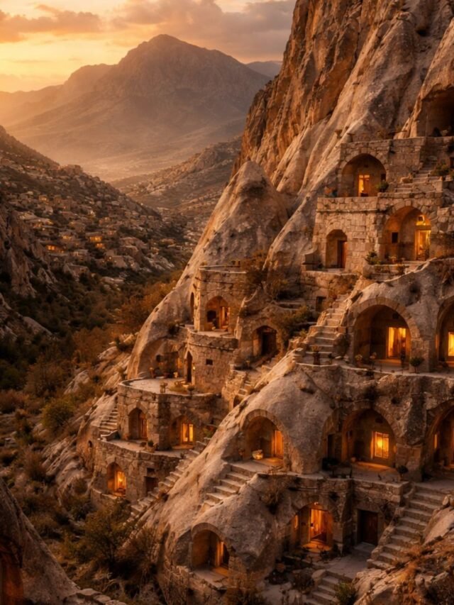 Stunning cave homes carved into mountains and rocks in different countries around the world