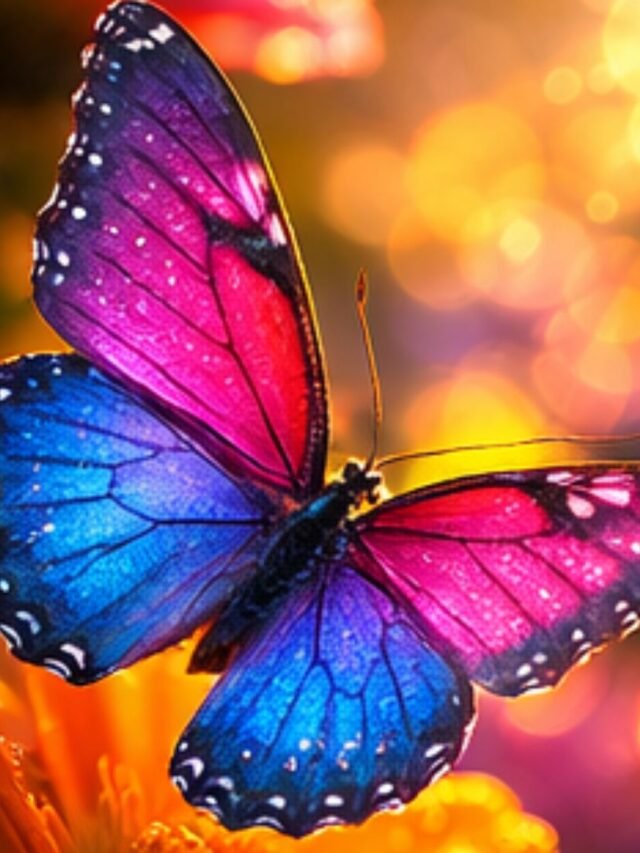 Colorful collection of the most beautiful insects, including butterflies, beetles, and moths in nature