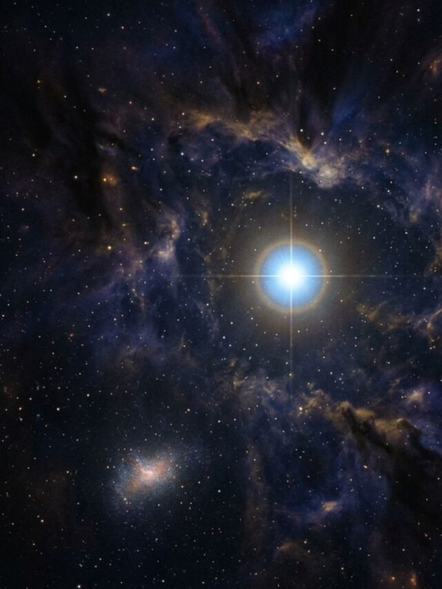 Illustration of a rare second-generation star in an ancient dwarf galaxy helping astronomers study the young universe