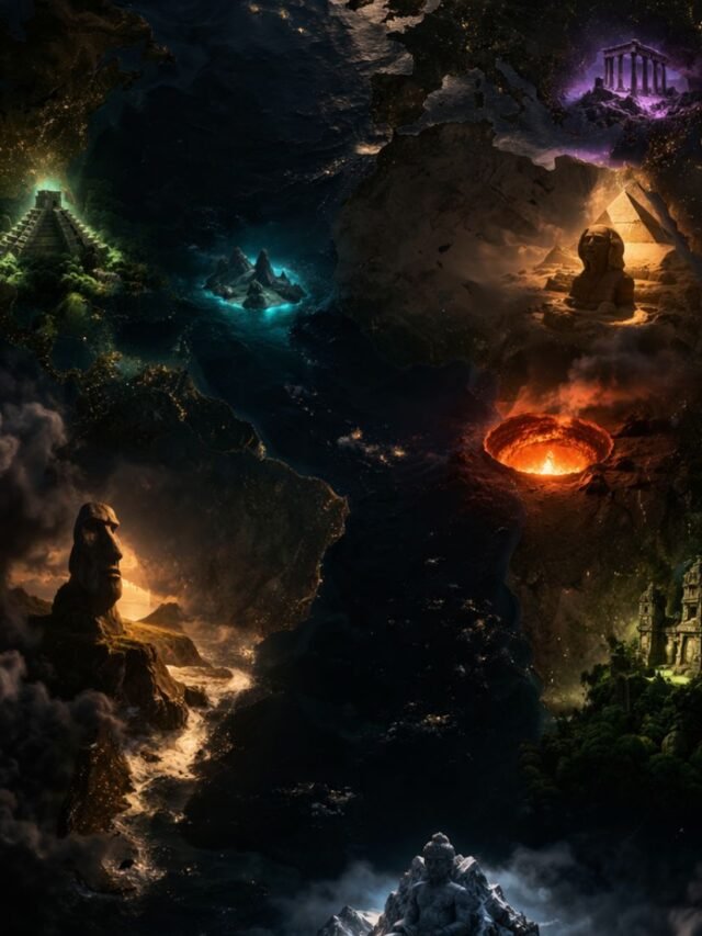 A mysterious world map highlighting strange and secretive countries with a dark cinematic atmosphere