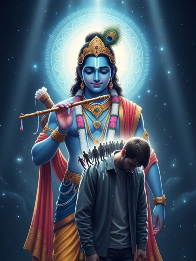 Lord Krishna giving a spiritual answer about who protects those who protect everyone else