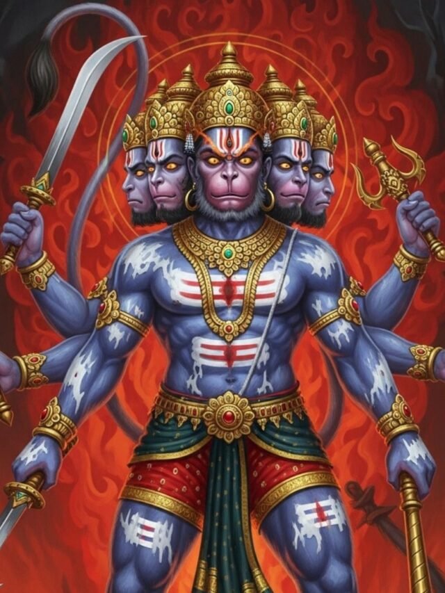 A fierce form of Lord Hanuman worshipped in the Aghori tradition with a dark spiritual aura and powerful divine energy