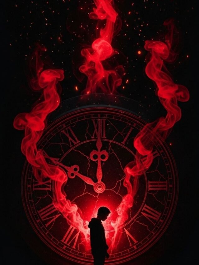 A symbolic spiritual image showing karma as an invisible force shaping human life beyond instant reward or punishment