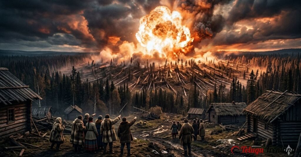 Fallen trees in Siberia caused by the 1908 Tunguska explosion