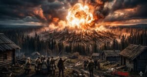 Fallen trees in Siberia caused by the 1908 Tunguska explosion